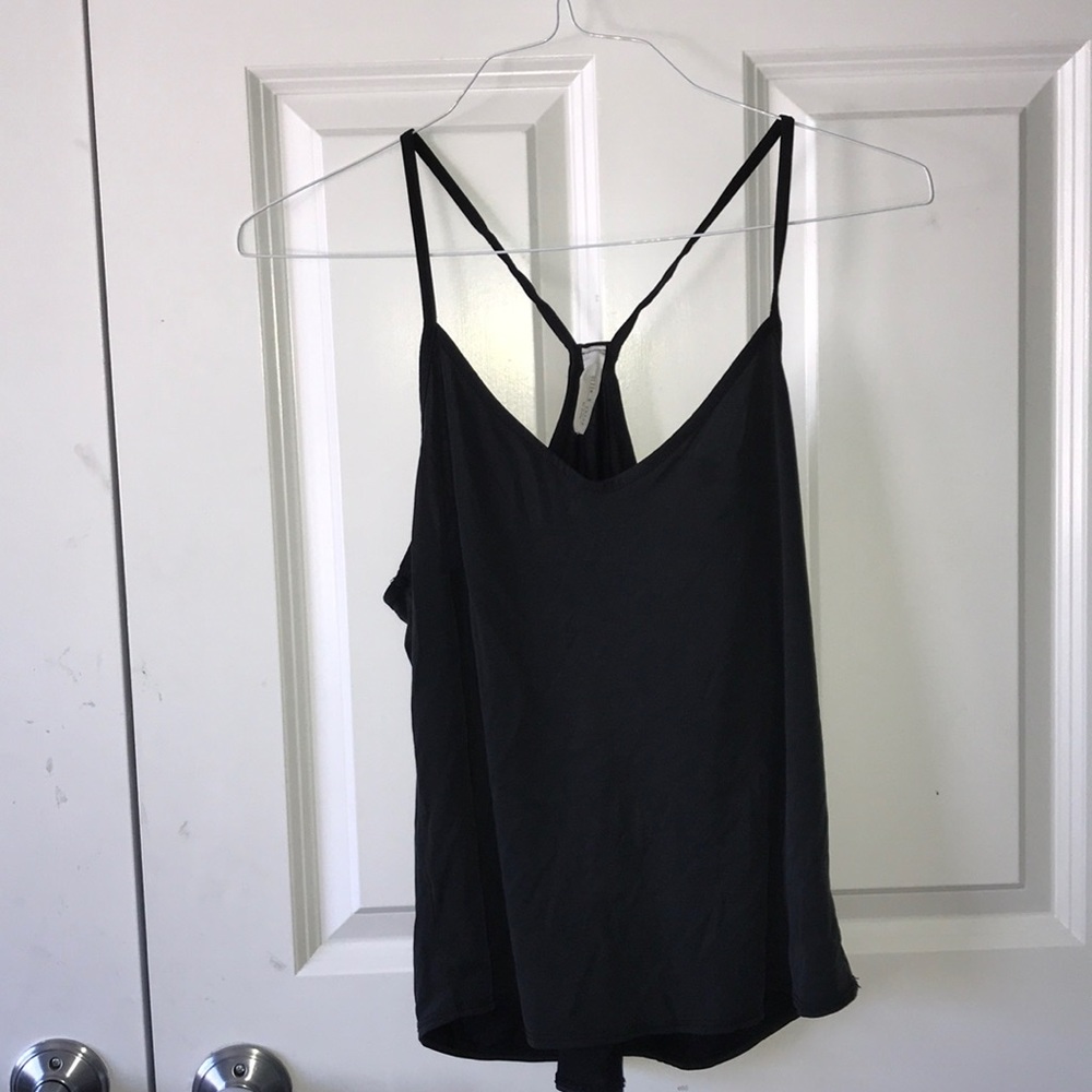 Grey spaghetti strap racer back tank top